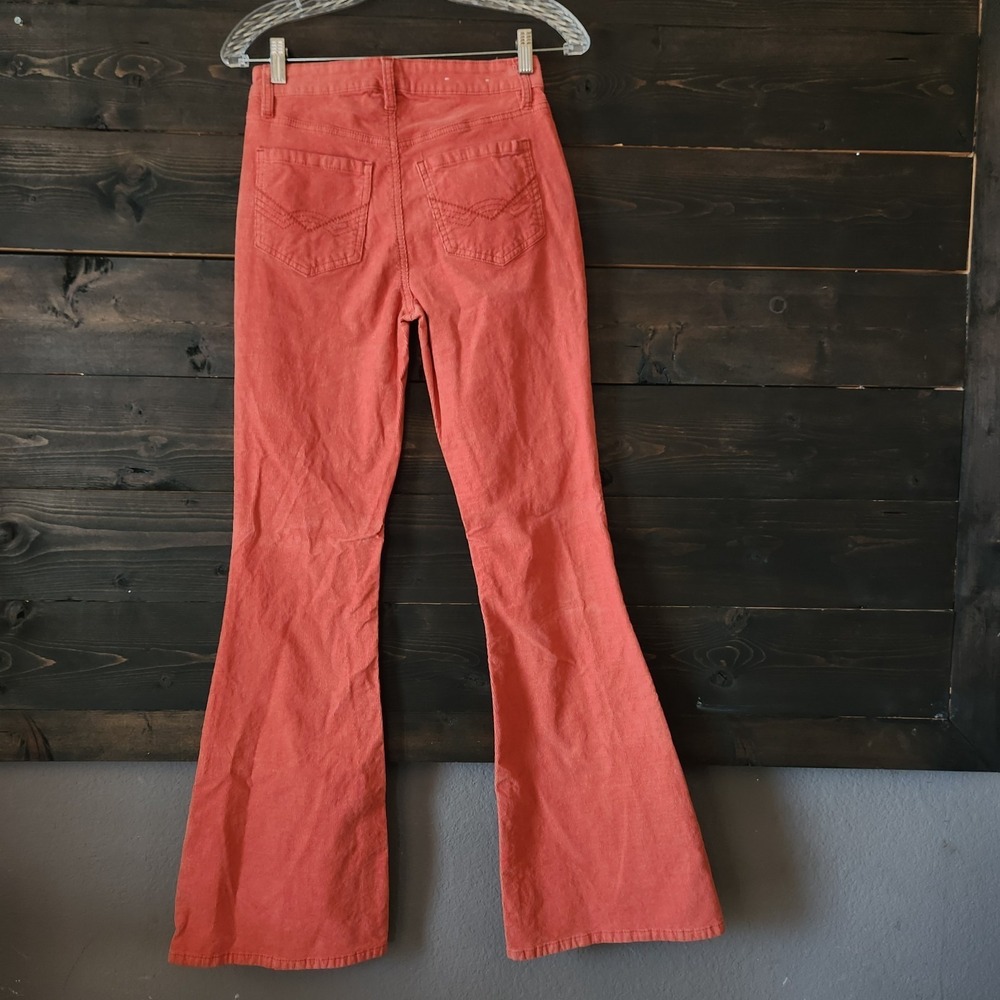 Idyllwind Corduroy Flare Pants sz 2 (26x33") Orange Boho Stretchy Hippie Western - Picture 5 of 15